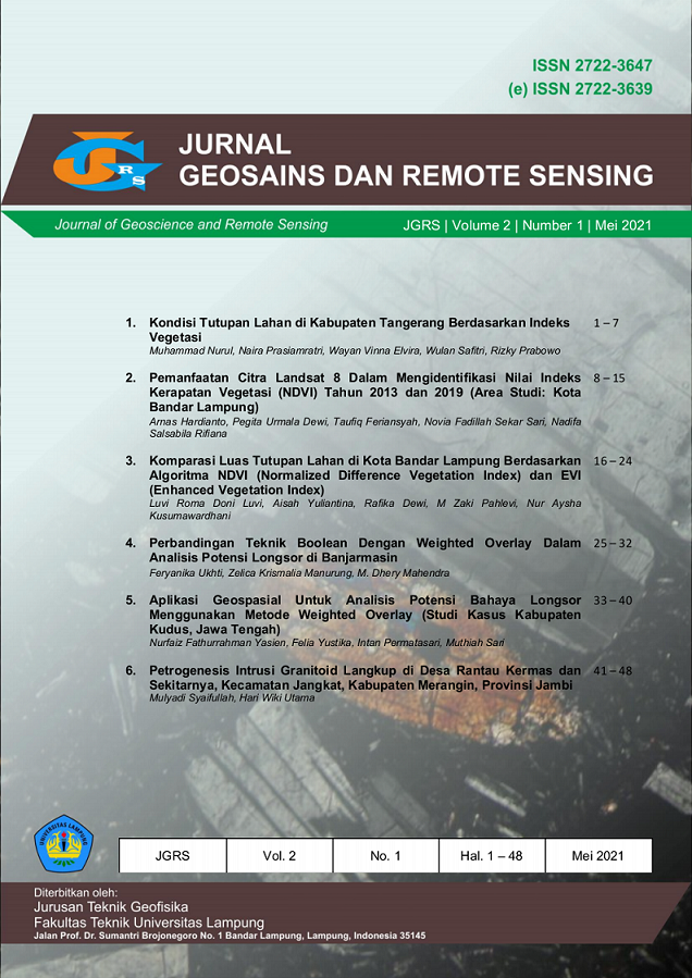 Jurnal Geosains dan Remote Sensing (JGRS) Volume 2 No. 1 Tahun 2021